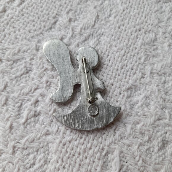 Vintage Angel Brooch Aitkens Pewter Puffy Silver Tone - Picture 6 of 16